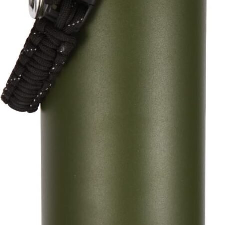 40 oz Insulated Water Bottles Paracord Handle, Stainless Steel Sports Bottle with Spout Lid, Reusable Double Walled Vacuum Metal Travel Cups with Wide Mouth for Adults (Army Green, 1 Set)