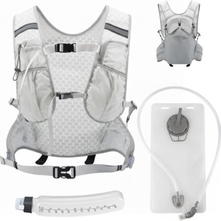 Hydration Vest, Running Hydration Backpack, Lightweight Vest Pack with 2L Water Bladder and 330ml Water Bottle, for Running, Hiking, Trail Race, Mountain Climbing Cycling, Marathon