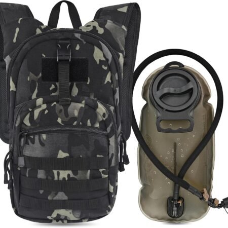 Tactical Hydration Pack with 2.5L Water Bladder, Low-Profile Organized Military Backpack for Hiking, Cycling, Backpacking, Hunting, Running